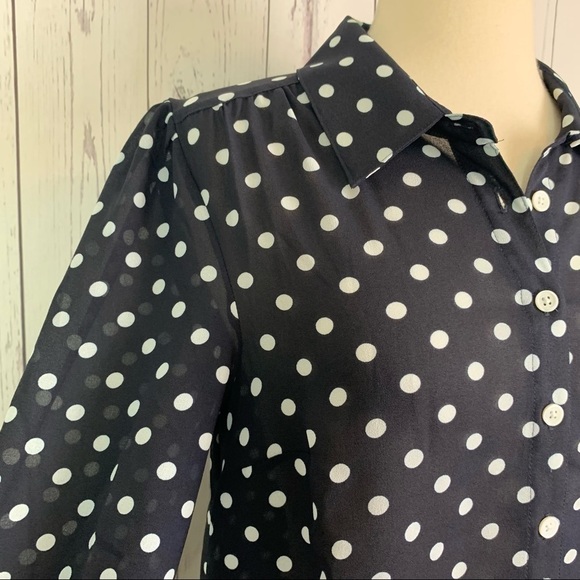 ModCloth | black white polka dot button down blouse - Picture 4 of 12